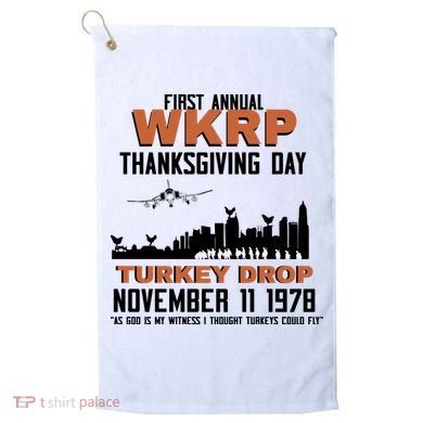 Thanksgiving Turkey Drop Wkrp Golf Towel