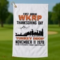 Thanksgiving Turkey Drop Wkrp Golf Towel thumb 1