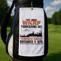 Thanksgiving Turkey Drop Wkrp Golf Towel thumb 2