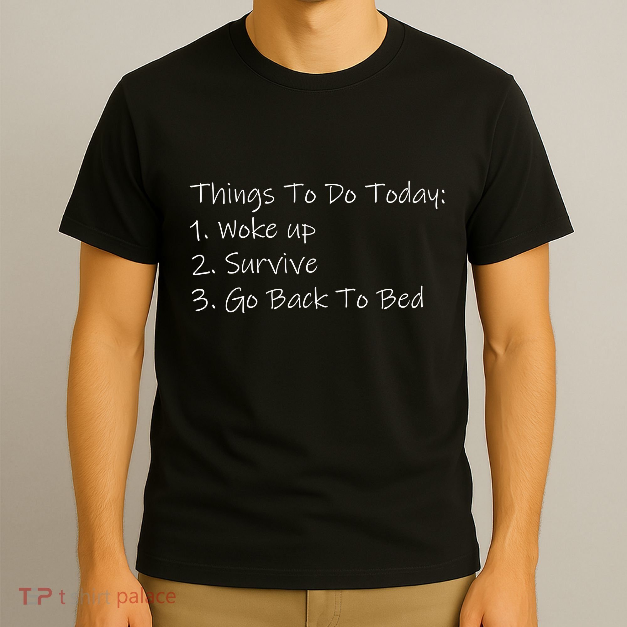 Things To Do Today Wake Up Survive Go Back To Bed T-Shirt
