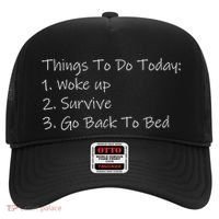 Things To Do Today Wake Up Survive Go Back To Bed Hat thumb 0