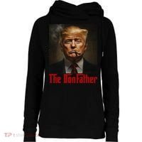 Trump The Donfather Cool American Womens Funnel Neck Pullover Hood thumb 0
