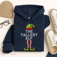The Tallest Elf Funny Matching Christmas Hoodie thumb 4