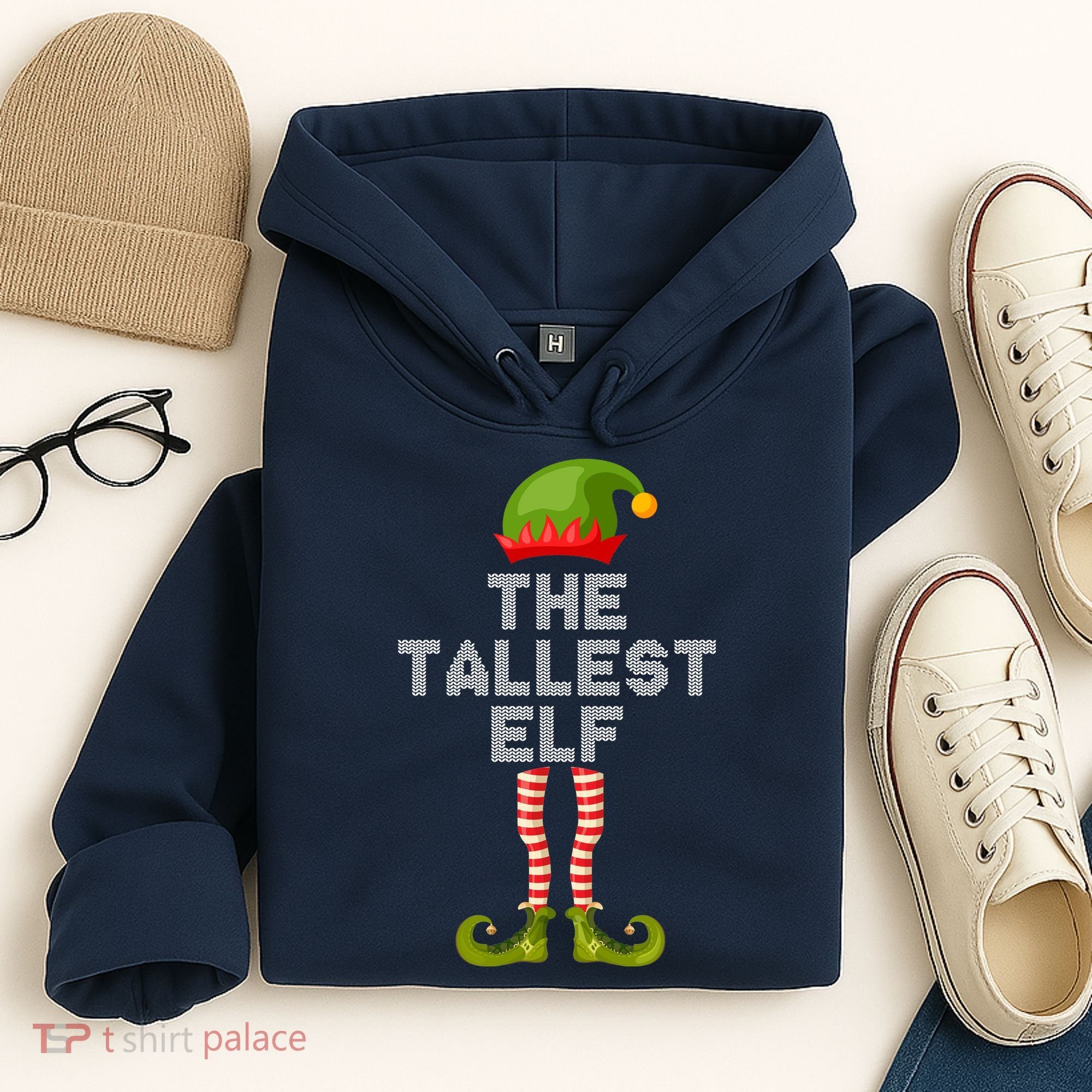 The Tallest Elf Funny Matching Christmas Hoodie