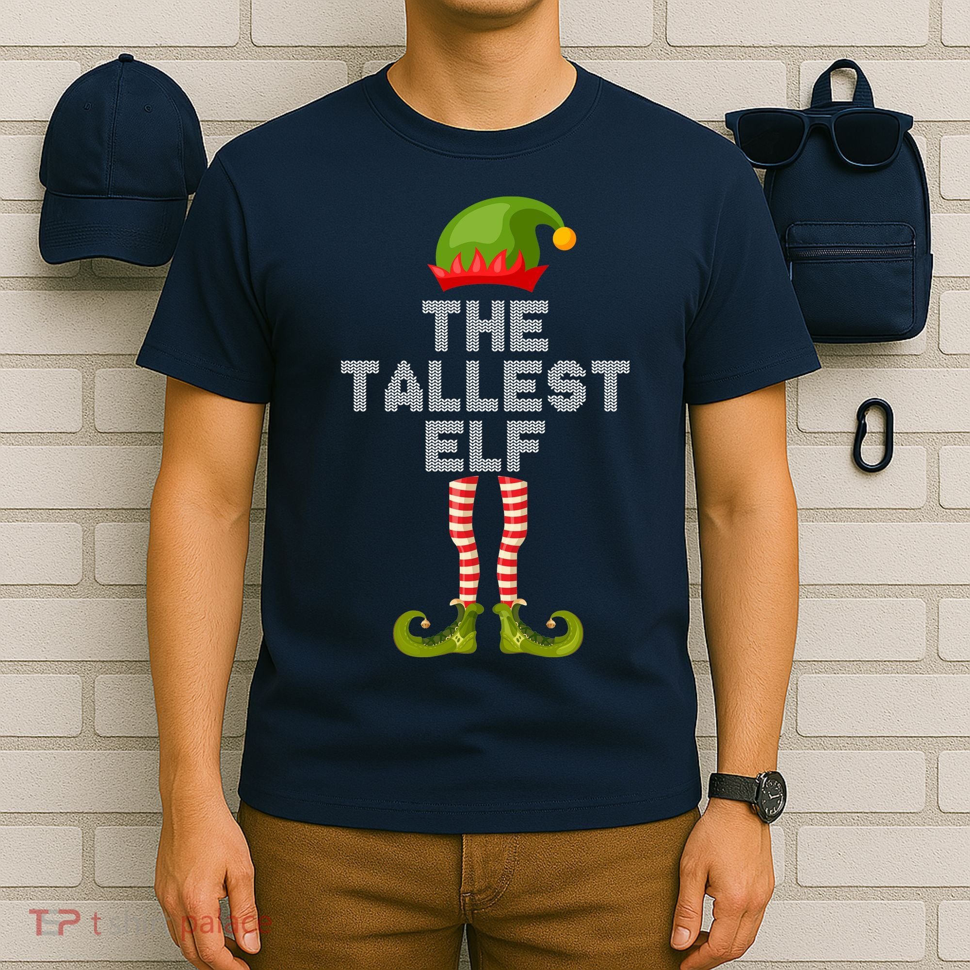 The Tallest Elf Funny Matching Christmas T-Shirt