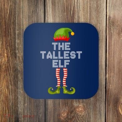 The Tallest Elf Funny Matching Christmas Coaster