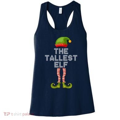 The Tallest Elf Funny Matching Christmas Women's Tank Top