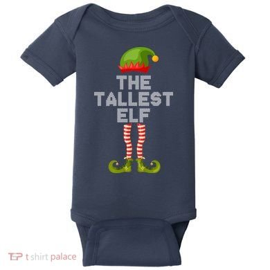 The Tallest Elf Funny Matching Christmas Baby Bodysuit