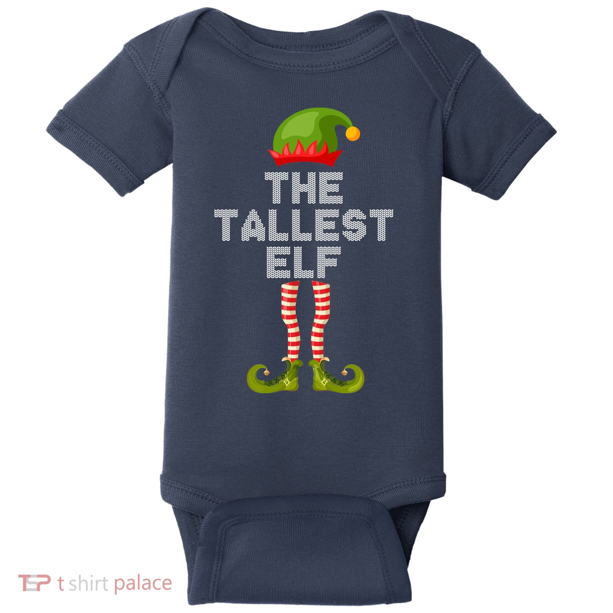 The Tallest Elf Funny Matching Christmas Baby Bodysuit