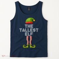The Tallest Elf Funny Matching Christmas Tank Top thumb 2