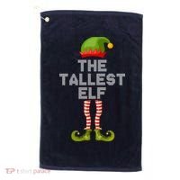 The Tallest Elf Funny Matching Christmas Golf Towel thumb 0