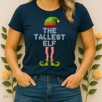The Tallest Elf Funny Matching Christmas Women's T-Shirt thumb 2