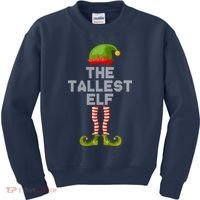 The Tallest Elf Funny Matching Christmas Kids Sweatshirt thumb 0