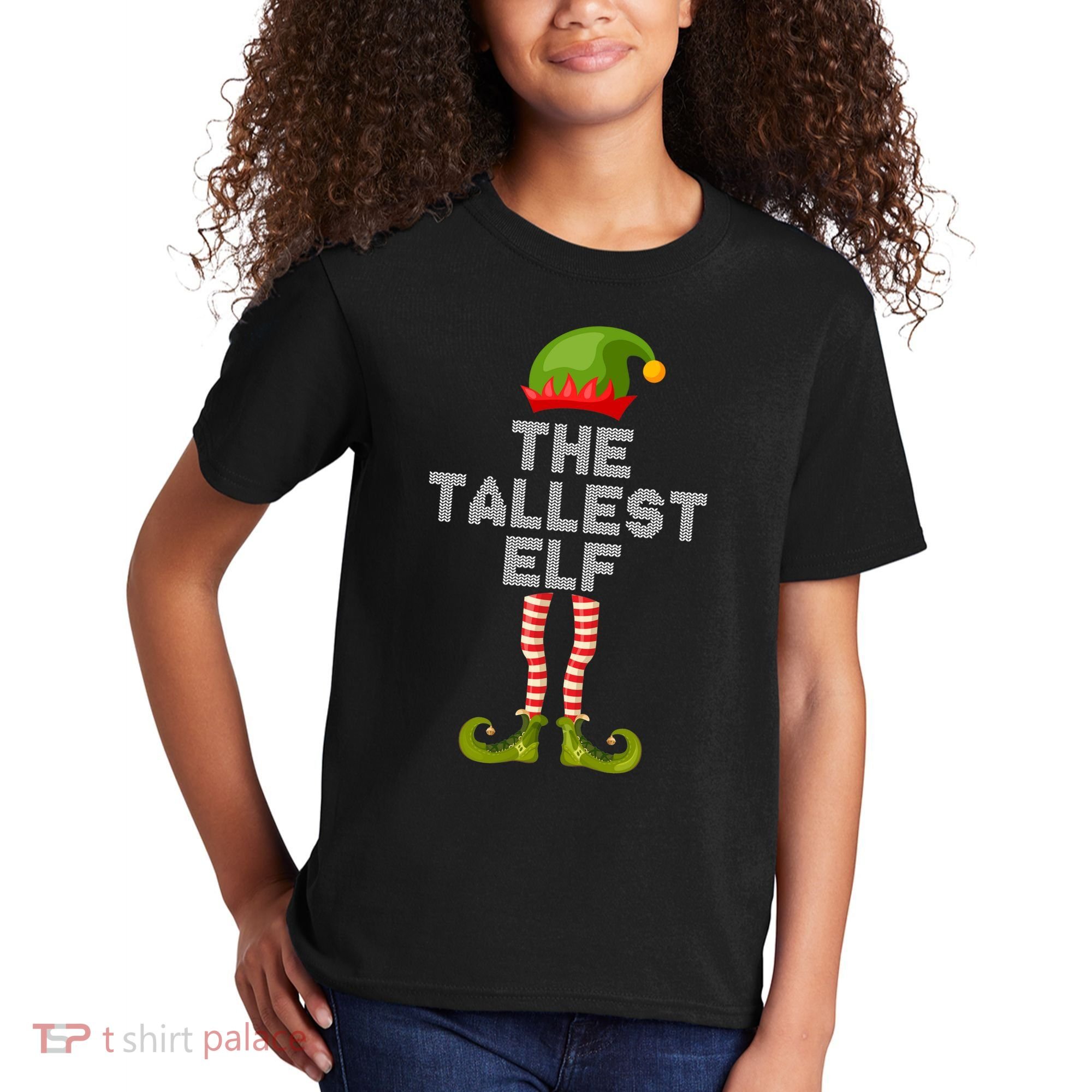 The Tallest Elf Funny Matching Christmas Kids T-Shirt