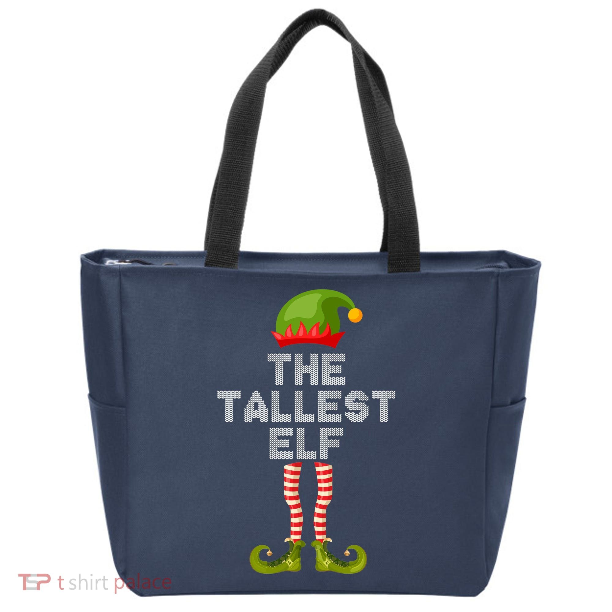 The Tallest Elf Funny Matching Christmas Tote Bag