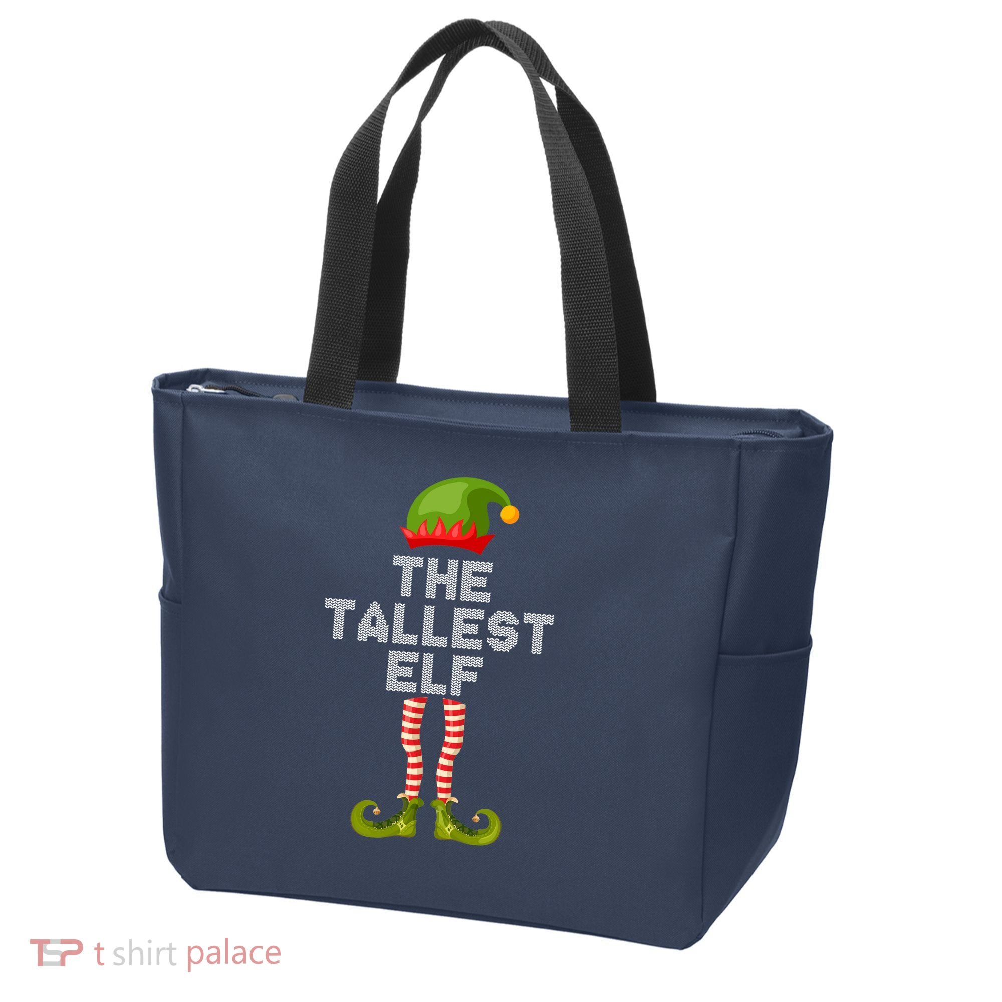The Tallest Elf Funny Matching Christmas Tote Bag