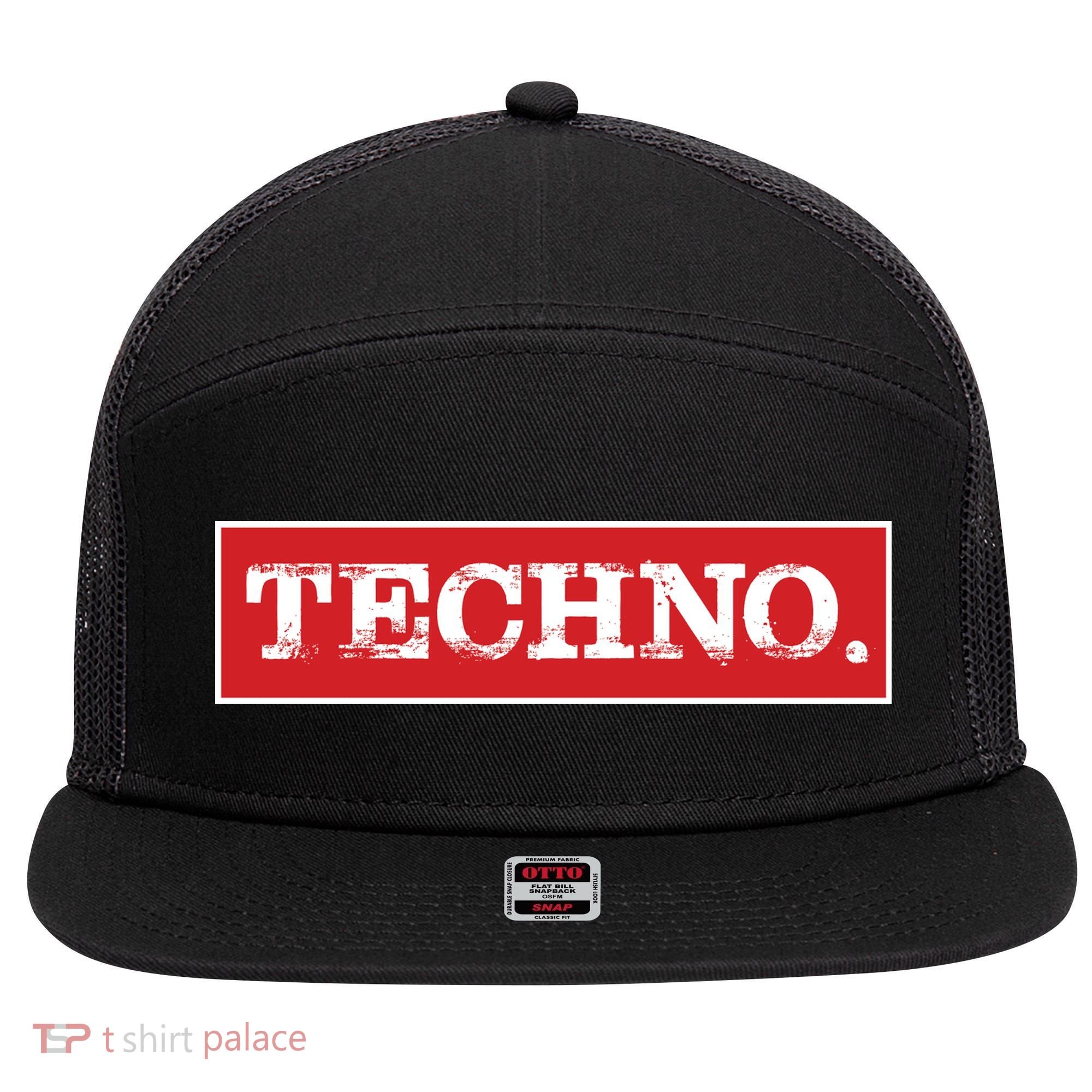 Techno 7 Panel Mesh Trucker Snapback Hat