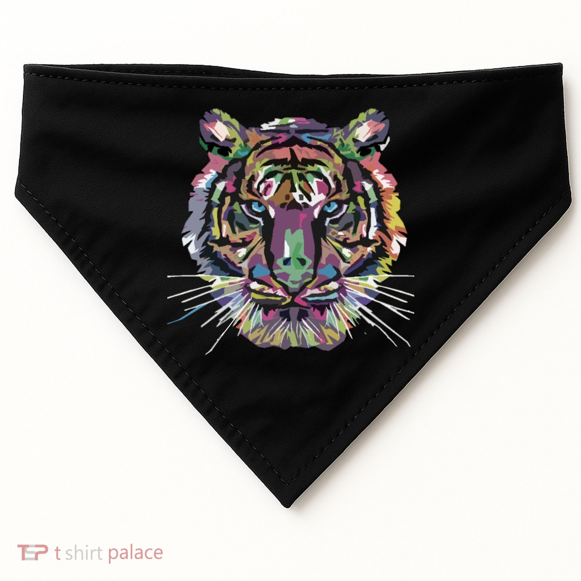 Tiger Trendy Easy Animal Print Tiger Cool Gift USA-Made Doggie Bandana
