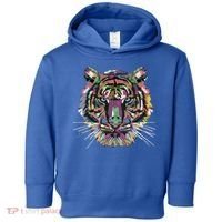 Tiger Trendy Easy Animal Print Tiger Cool Gift Toddler Hoodie thumb 0
