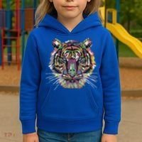Tiger Trendy Easy Animal Print Tiger Cool Gift Kids Hoodie thumb 3