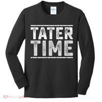 Tater Time Funny Thanksgiving Dinner Kids Long Sleeve Shirt thumb 0