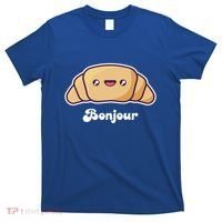 Trip To France Cute French Gift Bonjour Croissant Funny Gift T-Shirt thumb 0