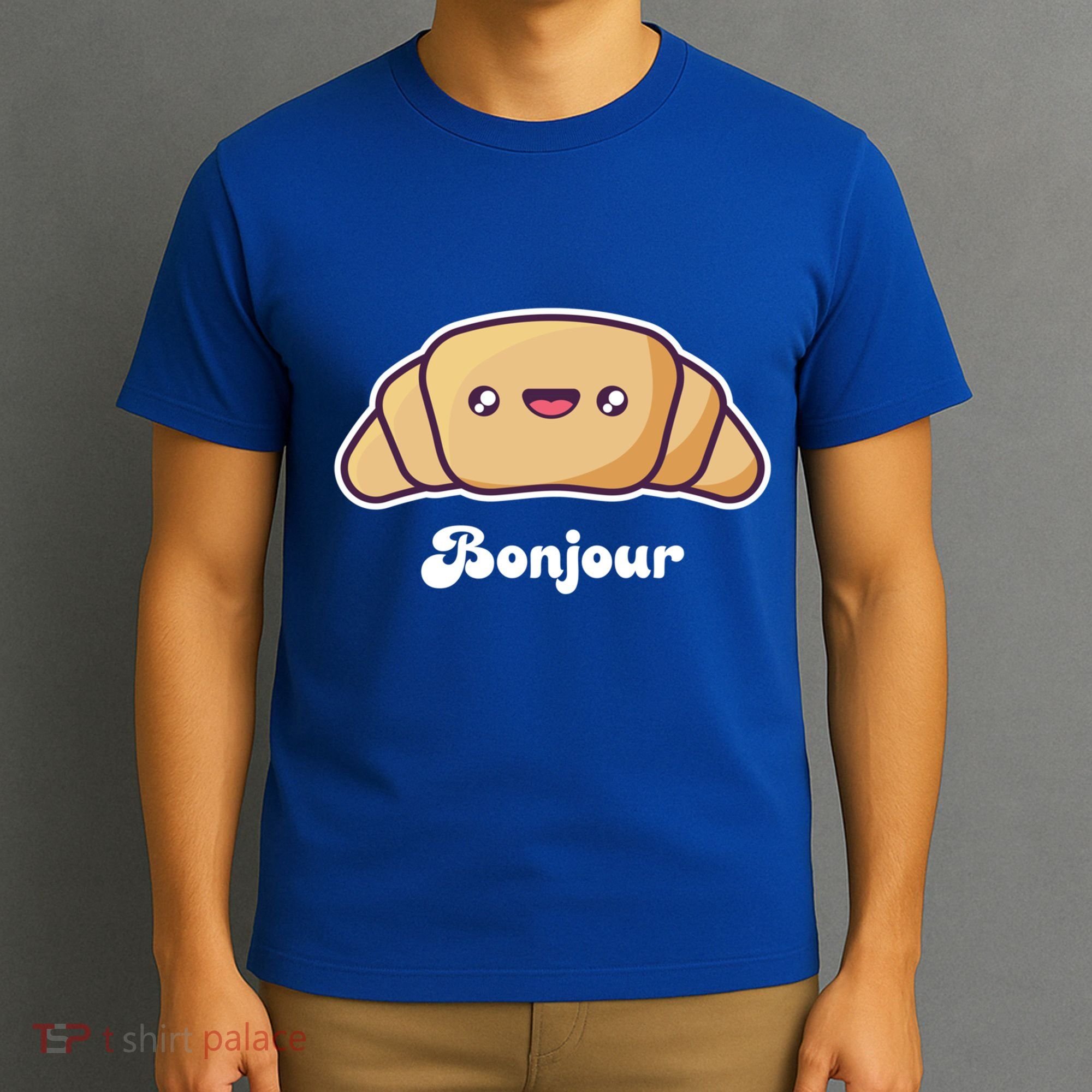 Trip To France Cute French Gift Bonjour Croissant Funny Gift T-Shirt