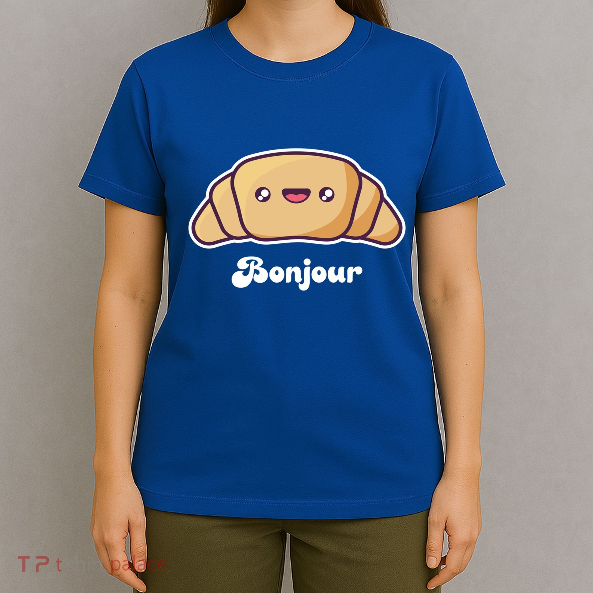 Trip To France Cute French Gift Bonjour Croissant Funny Gift T-Shirt