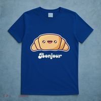 Trip To France Cute French Gift Bonjour Croissant Funny Gift T-Shirt thumb 5