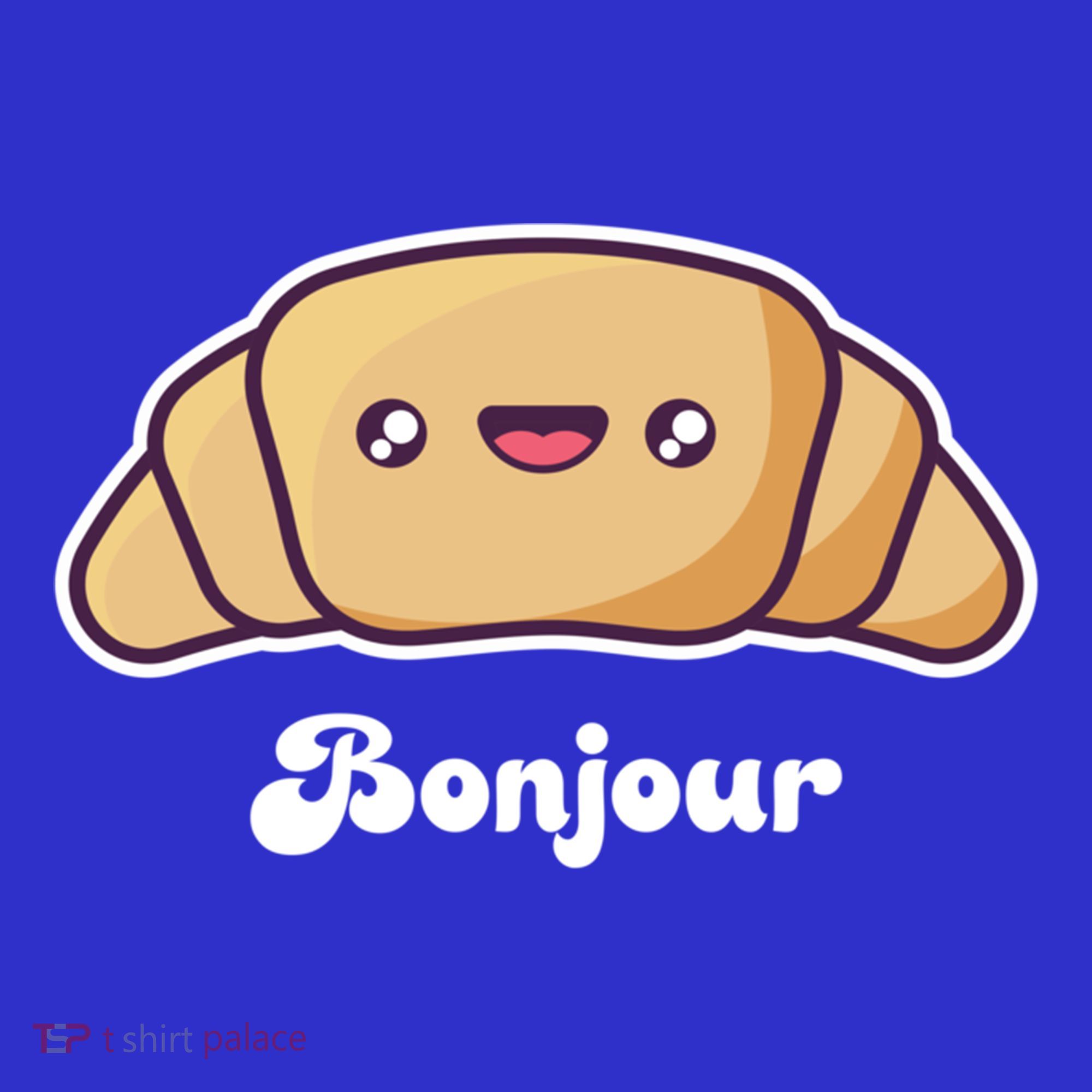 Trip To France Cute French Gift Bonjour Croissant Funny Gift T-Shirt
