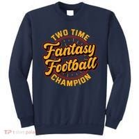 Two Time Fantasy Football Champion Champ League Draft Party Premium Sweatshirt thumb 0