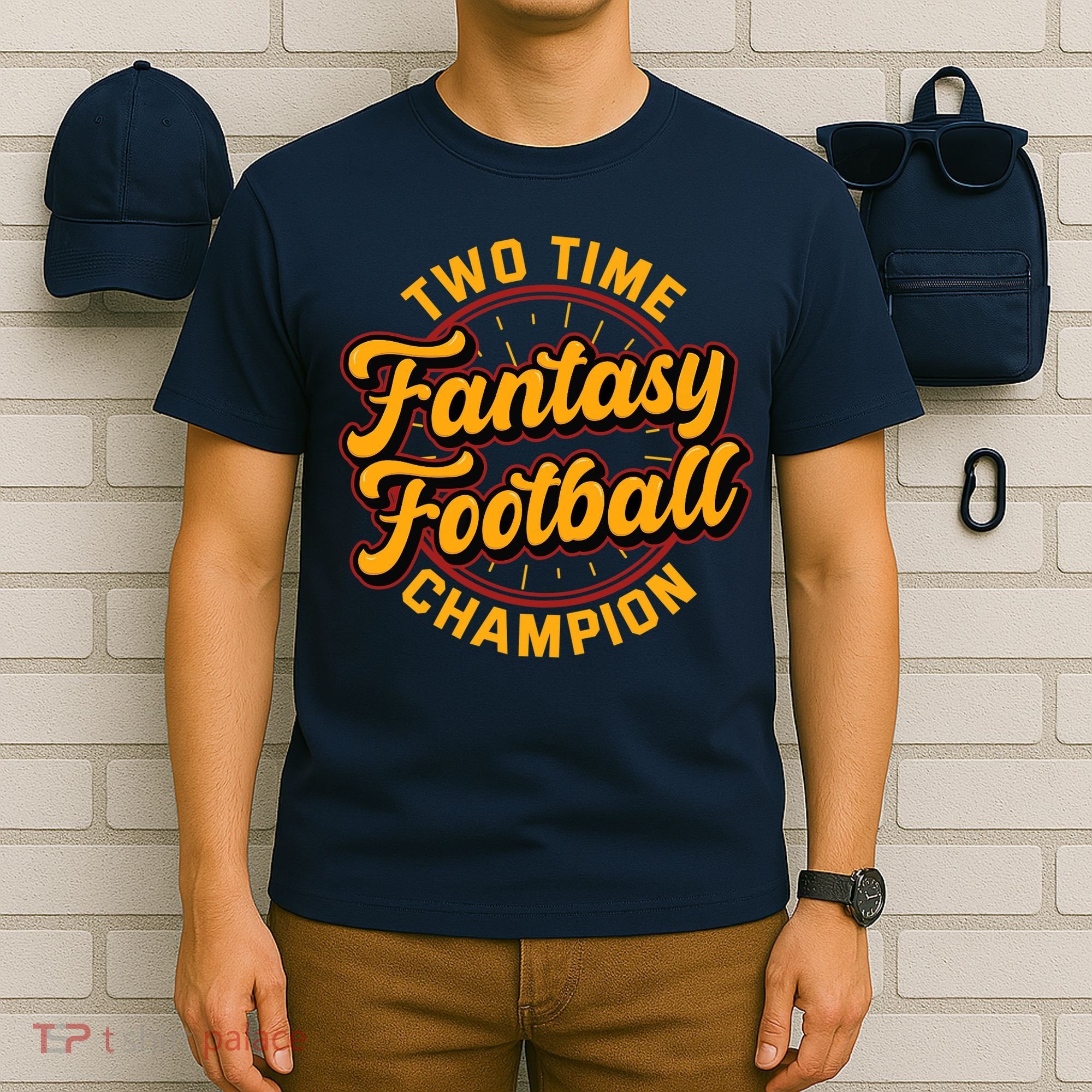 Two Time Fantasy Football Champion Champ League Draft Party Premium T-Shirt