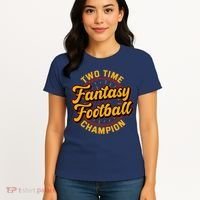 Two Time Fantasy Football Champion Champ League Draft Party Premium Women's T-Shirt thumb 4