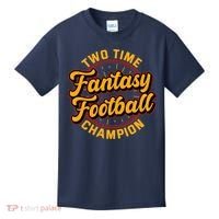 Two Time Fantasy Football Champion Champ League Draft Party Premium Kids T-Shirt thumb 0