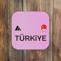 Turkiye Turkey Flag Turkish Shooting Team Sports Coaster thumb 0