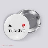 Turkiye Turkey Flag Turkish Shooting Team Sports Button thumb 0