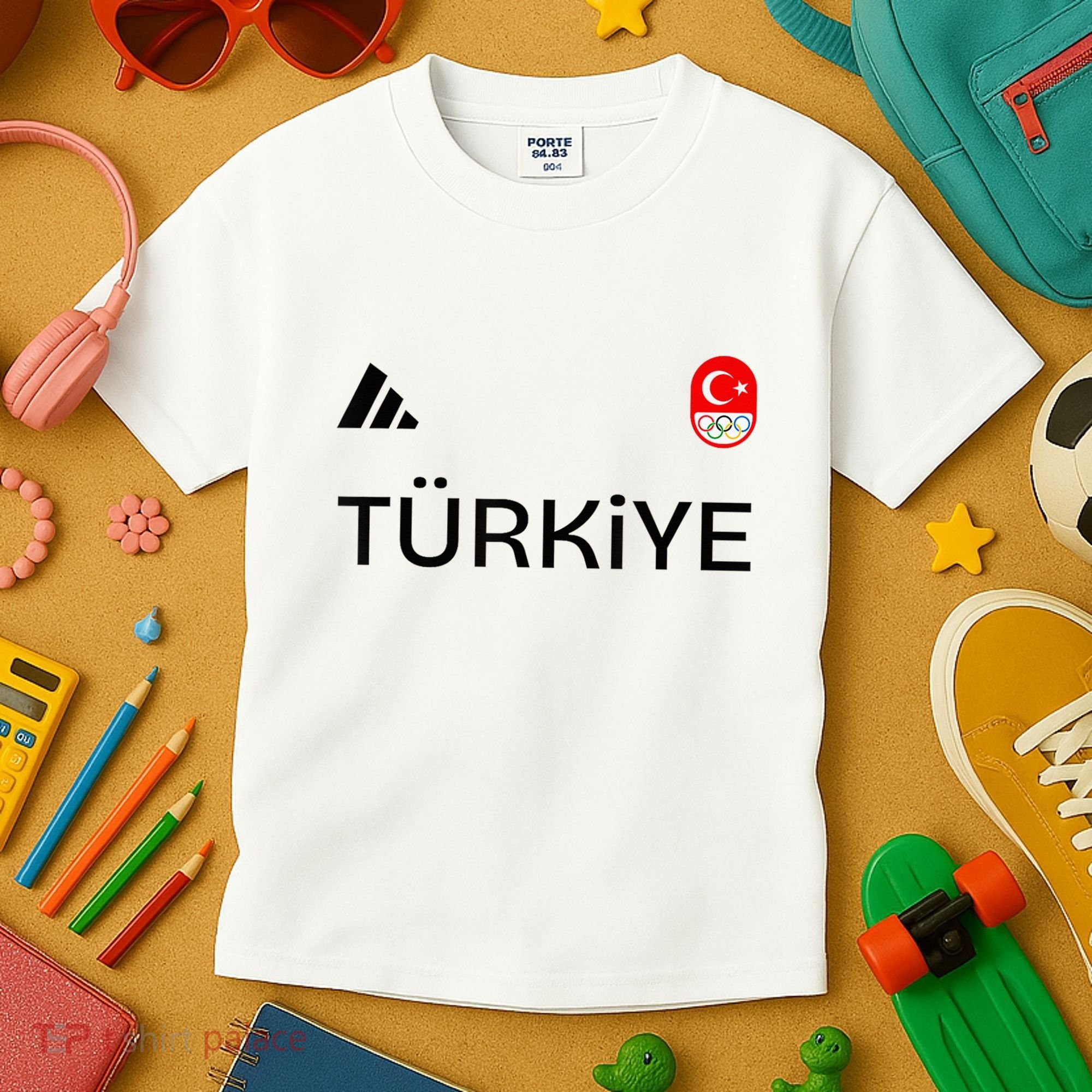 Turkiye Turkey Flag Turkish Shooting Team Sports Kids T-Shirt