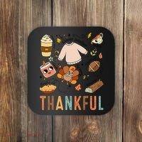 Thanksgiving Turkey Fall Thankful Graphic FamilywomenS Coaster thumb 0