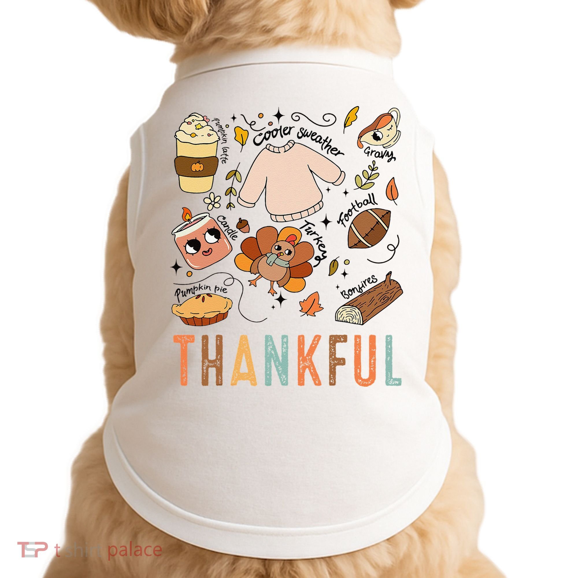 Thanksgiving Turkey Fall Thankful Graphic FamilywomenS Doggie Tank