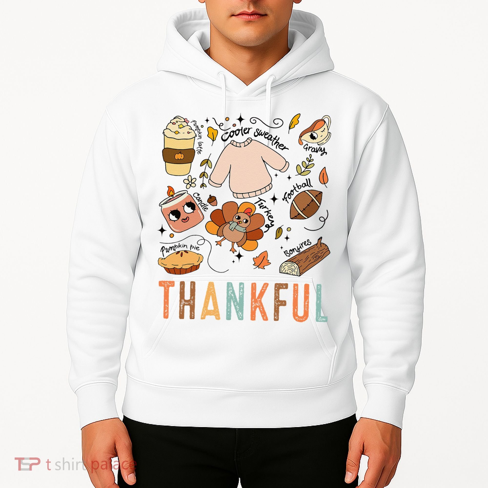 Thanksgiving Turkey Fall Thankful Graphic FamilywomenS Hoodie