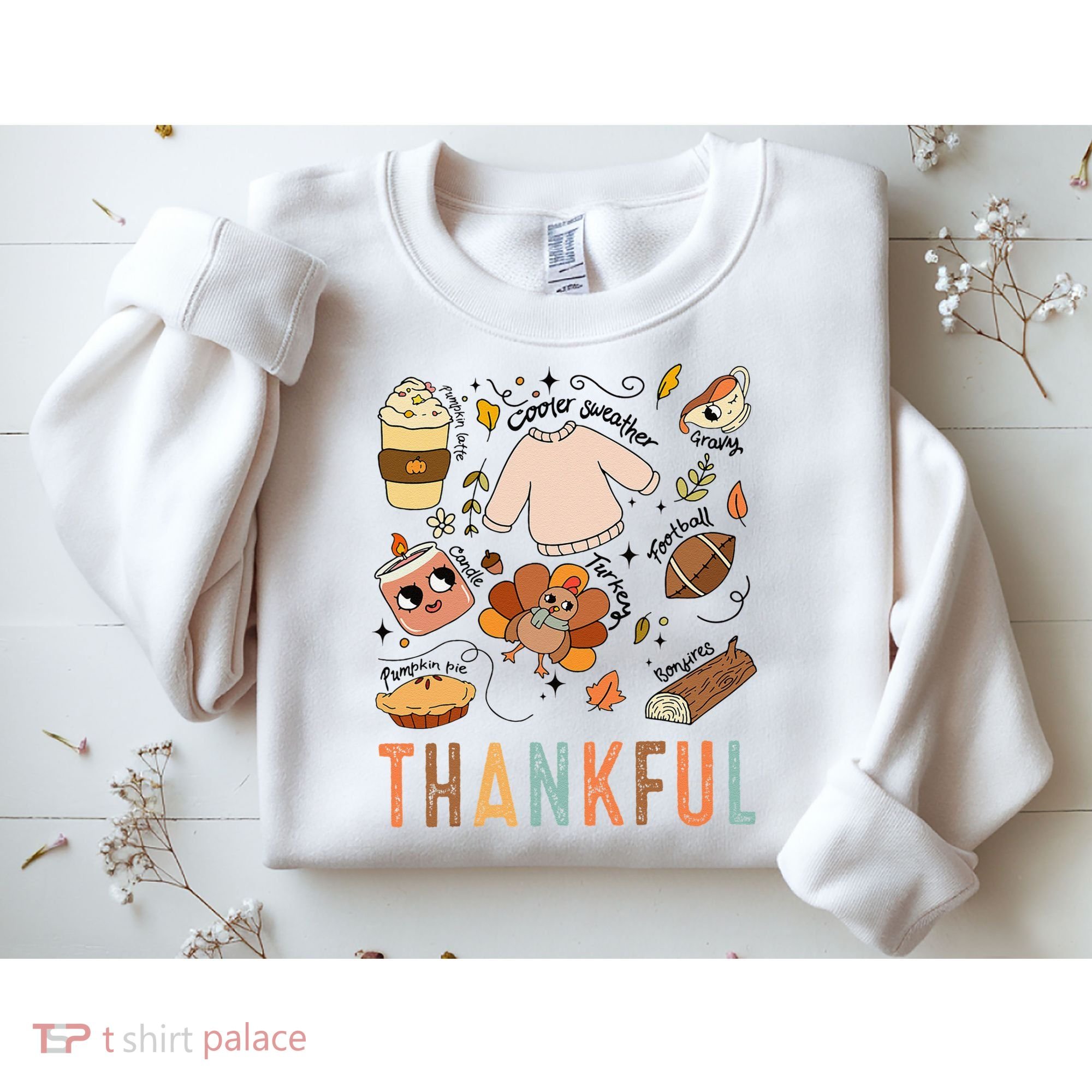 Thanksgiving Turkey Fall Thankful Graphic FamilywomenS Sweatshirt