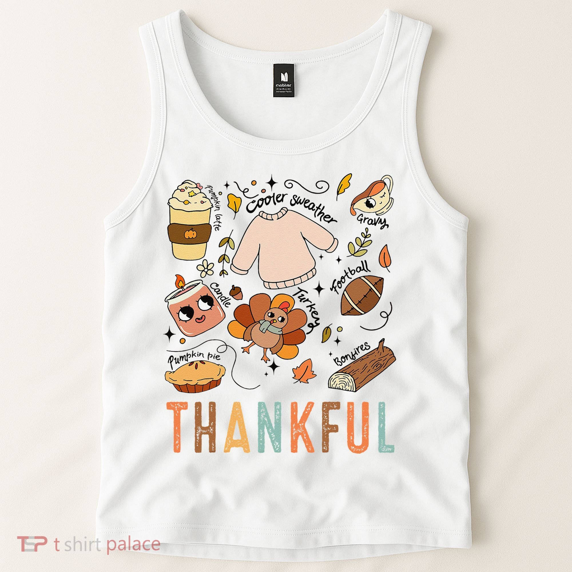 Thanksgiving Turkey Fall Thankful Graphic FamilywomenS Tank Top