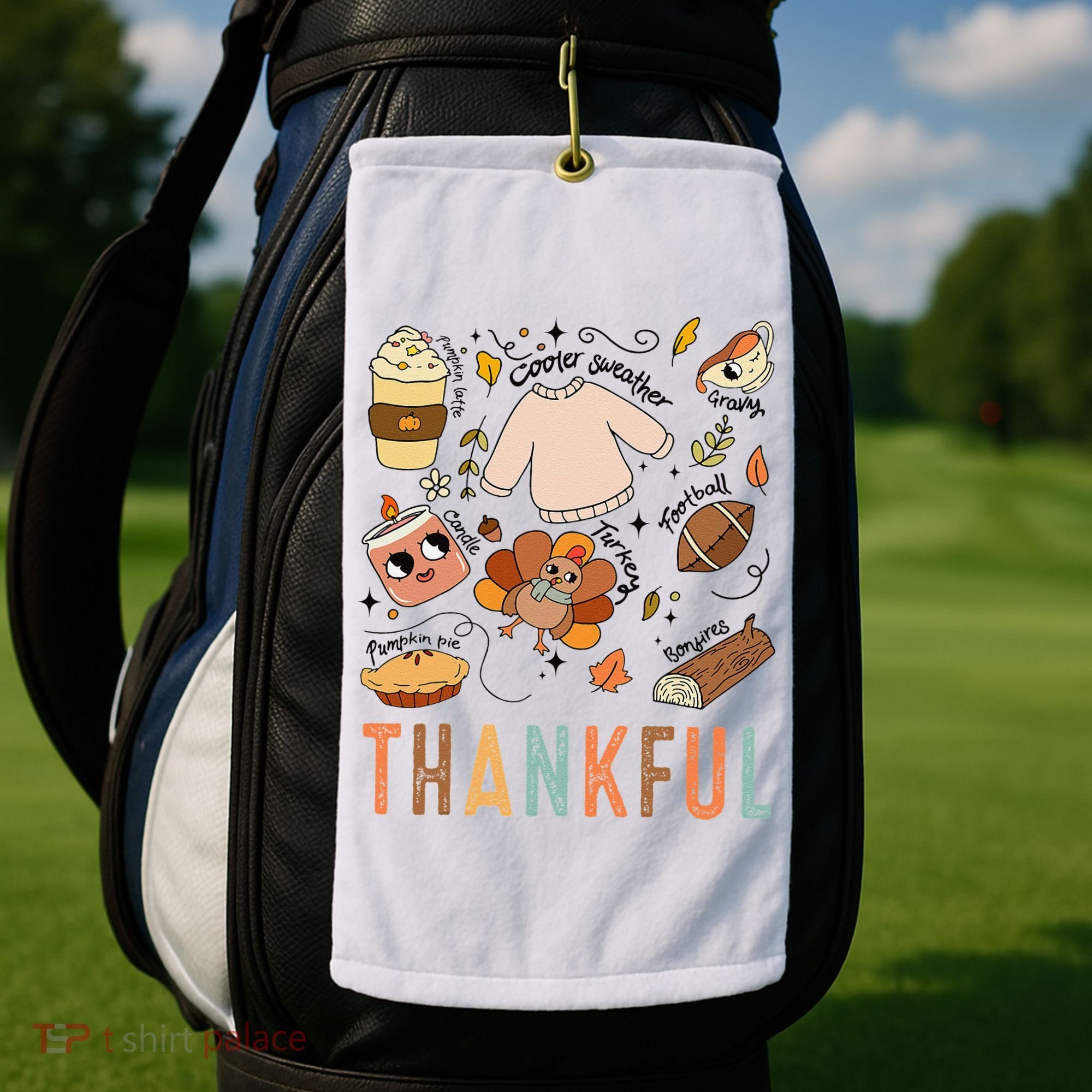 Thanksgiving Turkey Fall Thankful Graphic FamilywomenS Golf Towel