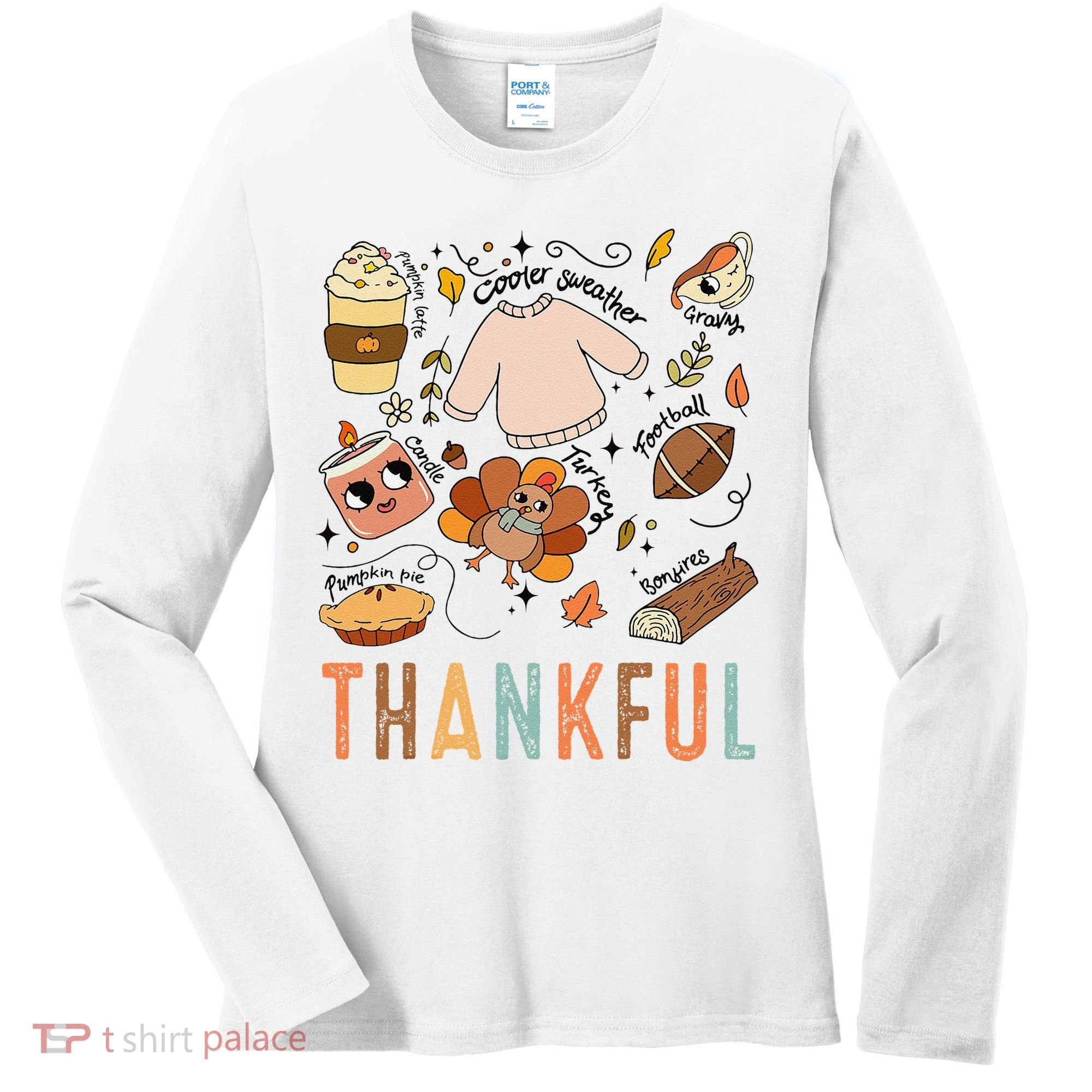 Thanksgiving Turkey Fall Thankful Graphic FamilywomenS Women's Long Sleeve Shirt
