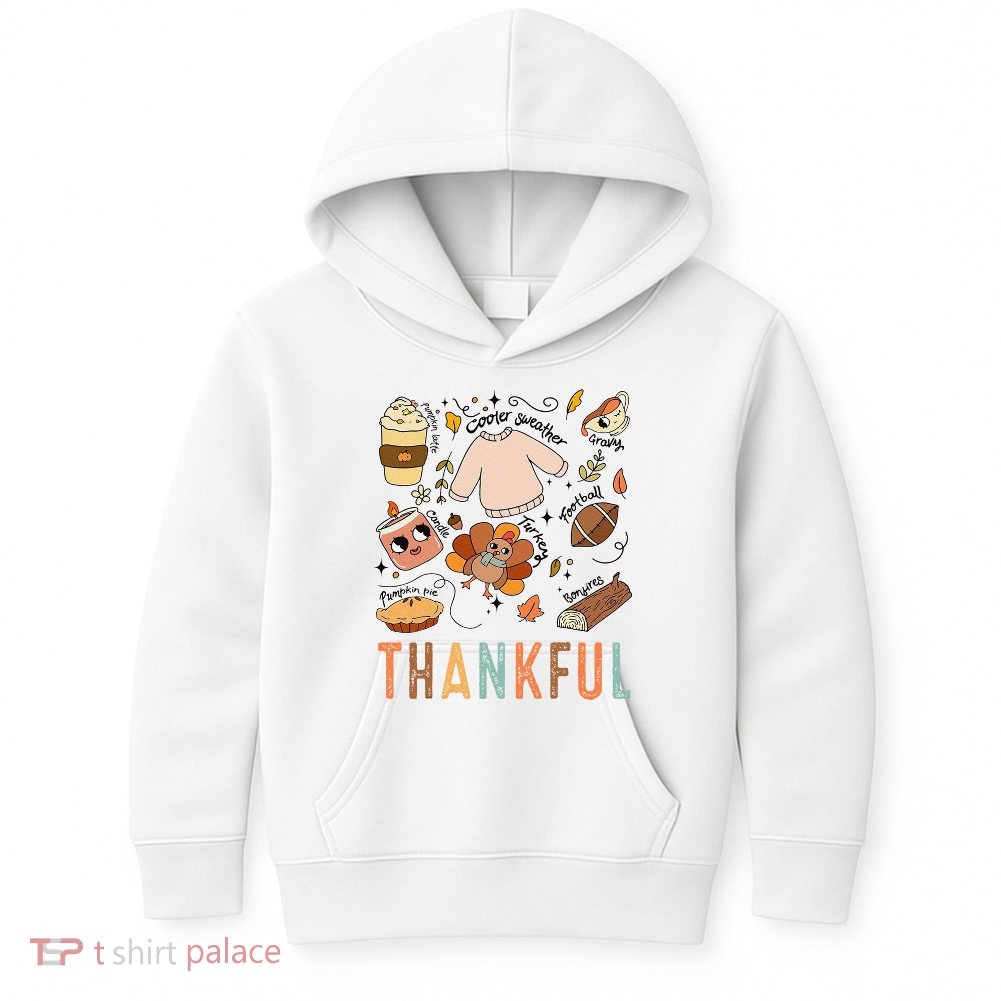 Thanksgiving Turkey Fall Thankful Graphic FamilywomenS Kids Hoodie