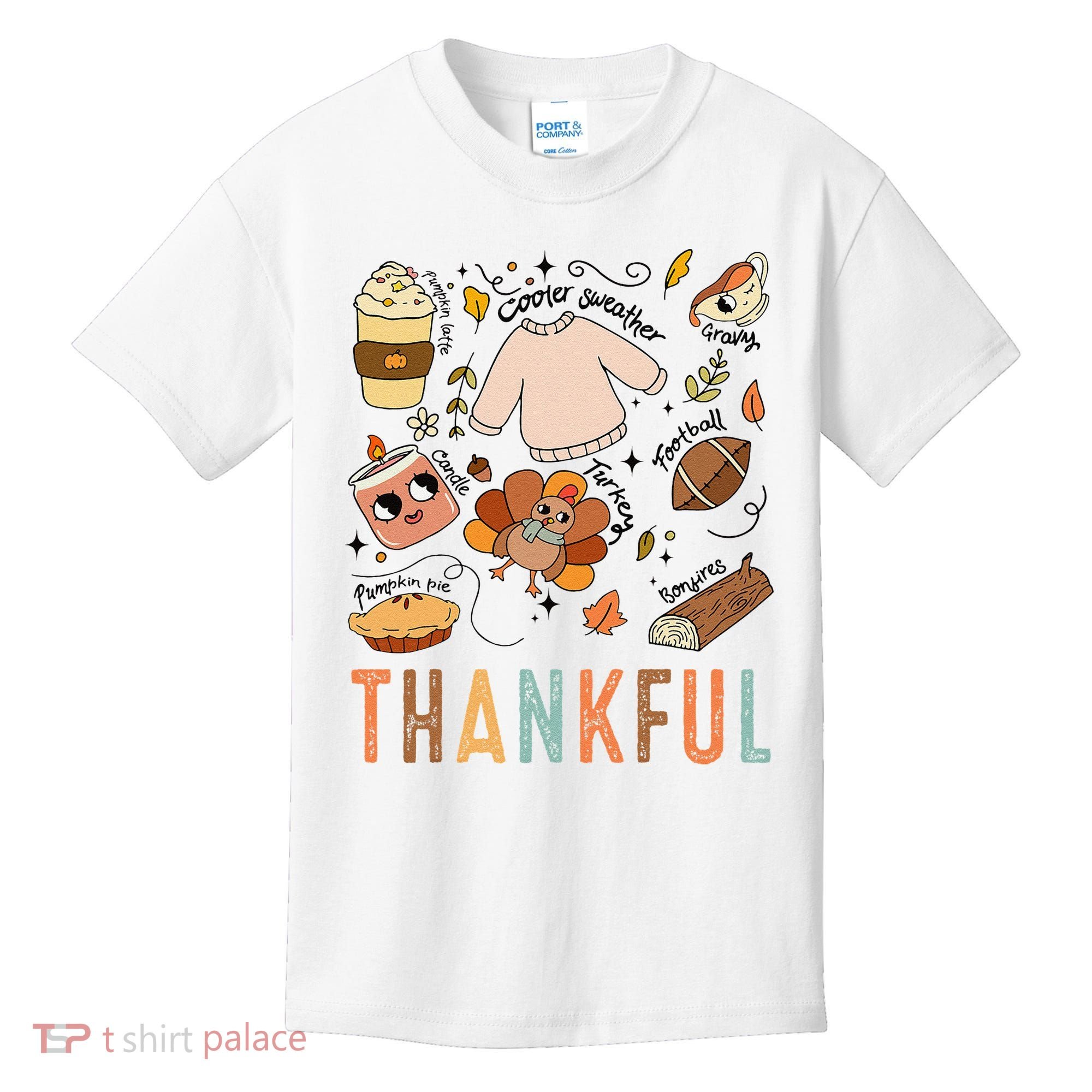 Thanksgiving Turkey Fall Thankful Graphic FamilywomenS Kids T-Shirt