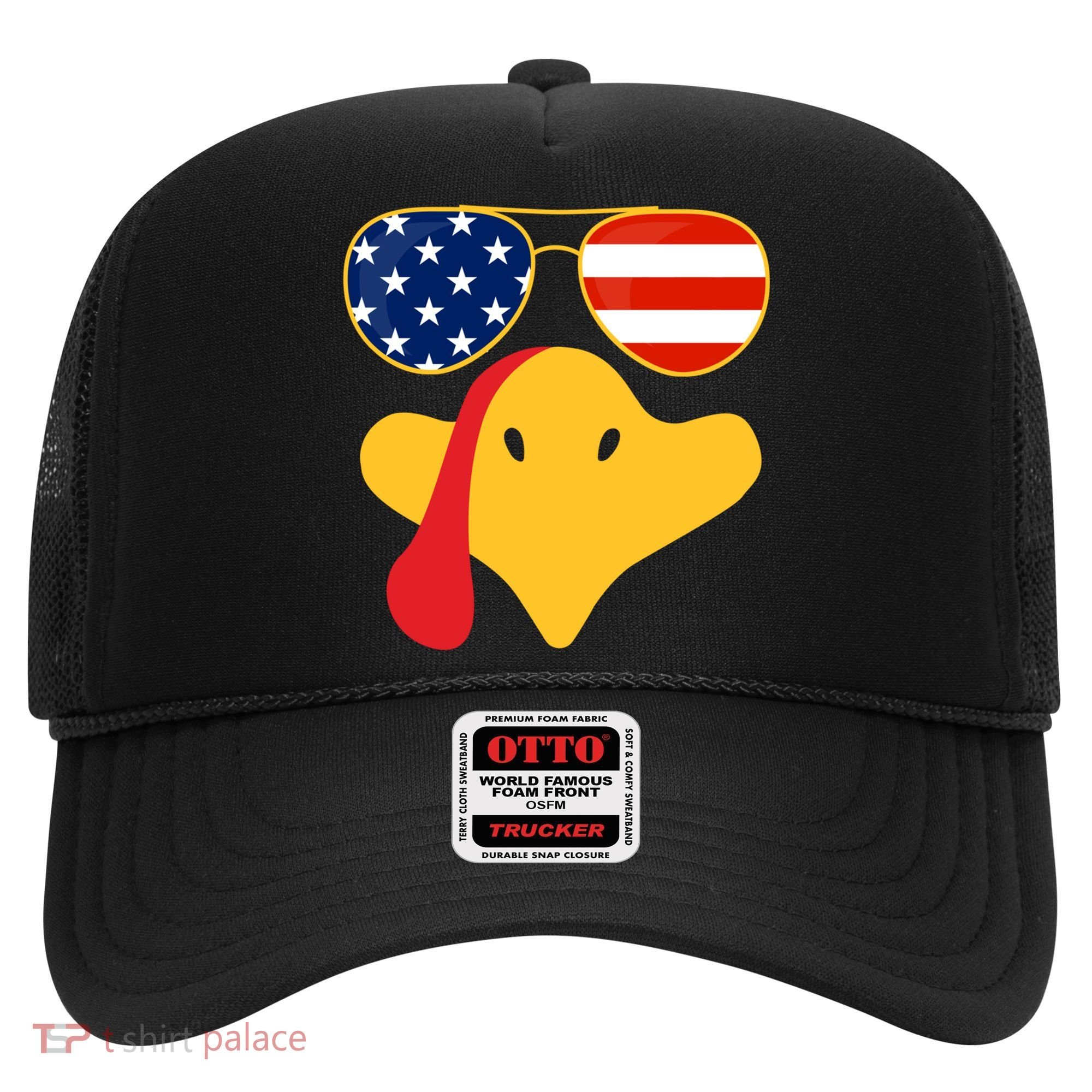 Thanksgiving Turkey Face With Usa Flag Glasses Gift Hat