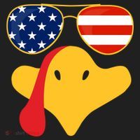 Thanksgiving Turkey Face With Usa Flag Glasses Gift Hat thumb 2