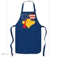 Thanksgiving Turkey Face With Usa Flag Glasses Gift Apron thumb 0