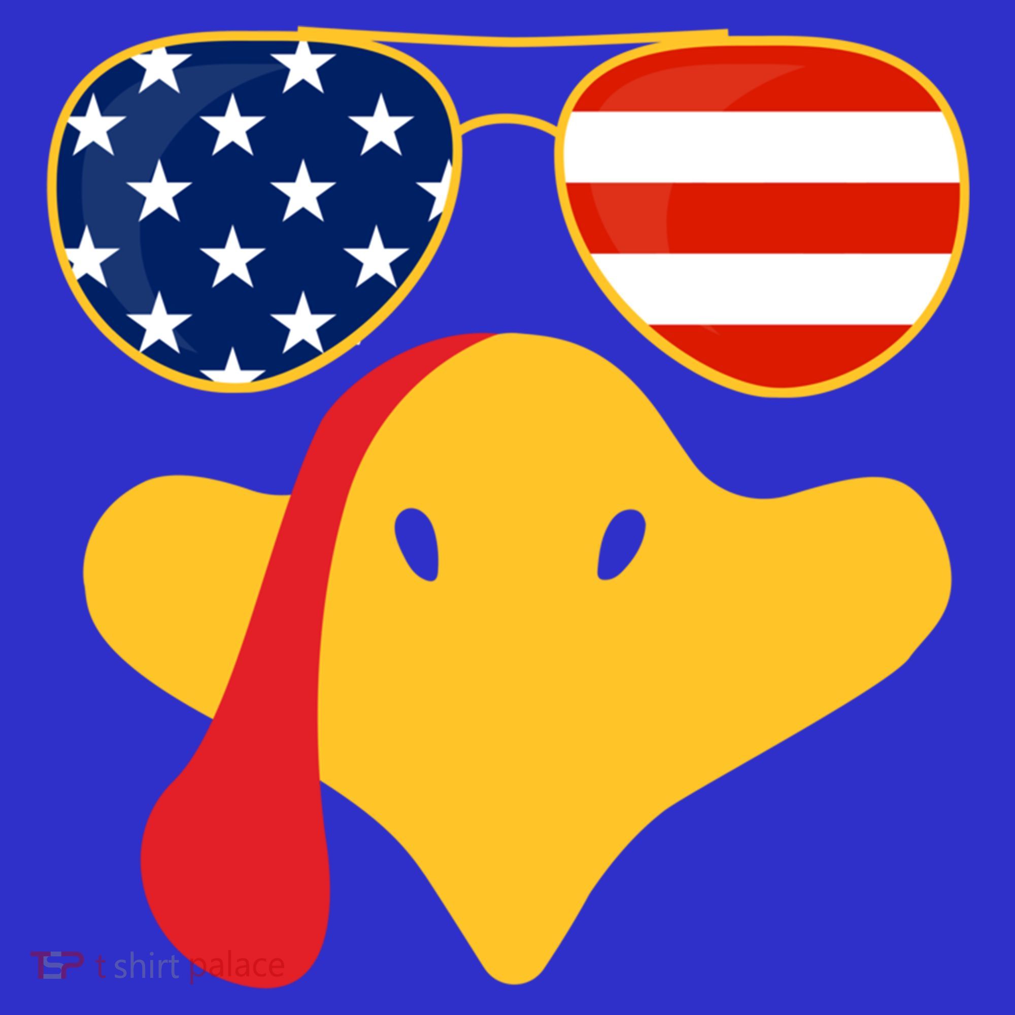 Thanksgiving Turkey Face With Usa Flag Glasses Gift Women's Tank Top